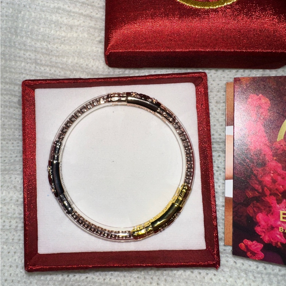 🆕💎 BuDhaGirl Mixed Metal All Weather Solo Bangle - Three Queens - Clear Crystal - Picture 12 of 16